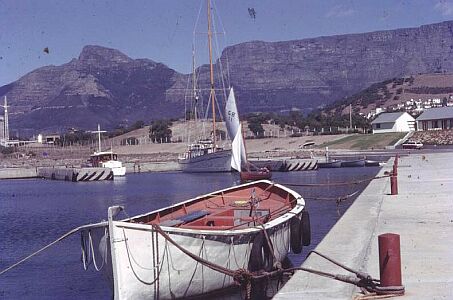From the main quay. In the foreground the 'Seafarer's' Lifeboat. At the other quays, the motor cruiser and the 'Howard Davis'.