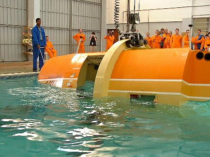 The helicopter underwater escape trainer at the Survival Centre
