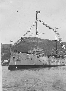 Dressed for Empire Day in 1926 in a strong South Easter