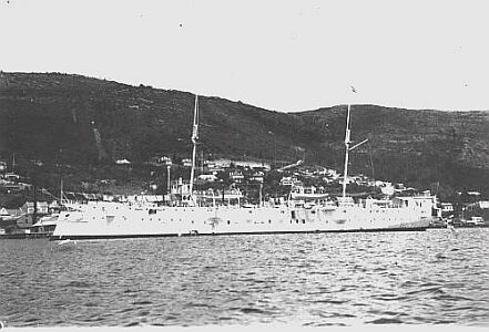The ship in 1931 with Simon's Town in the background