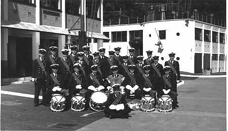 The SANC General Botha Band in 1956.In Front: M. Marwick [Band leader]