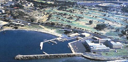 The Acadamy in Granger Bay, with Cape Town and Table Mountain in the background, and Lions Head on the right.